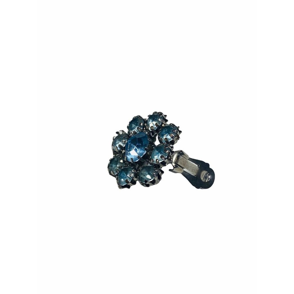 Vintage Belt Buckle Made in USA with Up-cycled 80s Rhinestone Earring & Leather - Picture 3 of 17